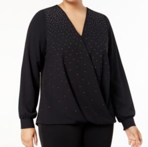 Alfani

Plus Size Studded Crossover Top